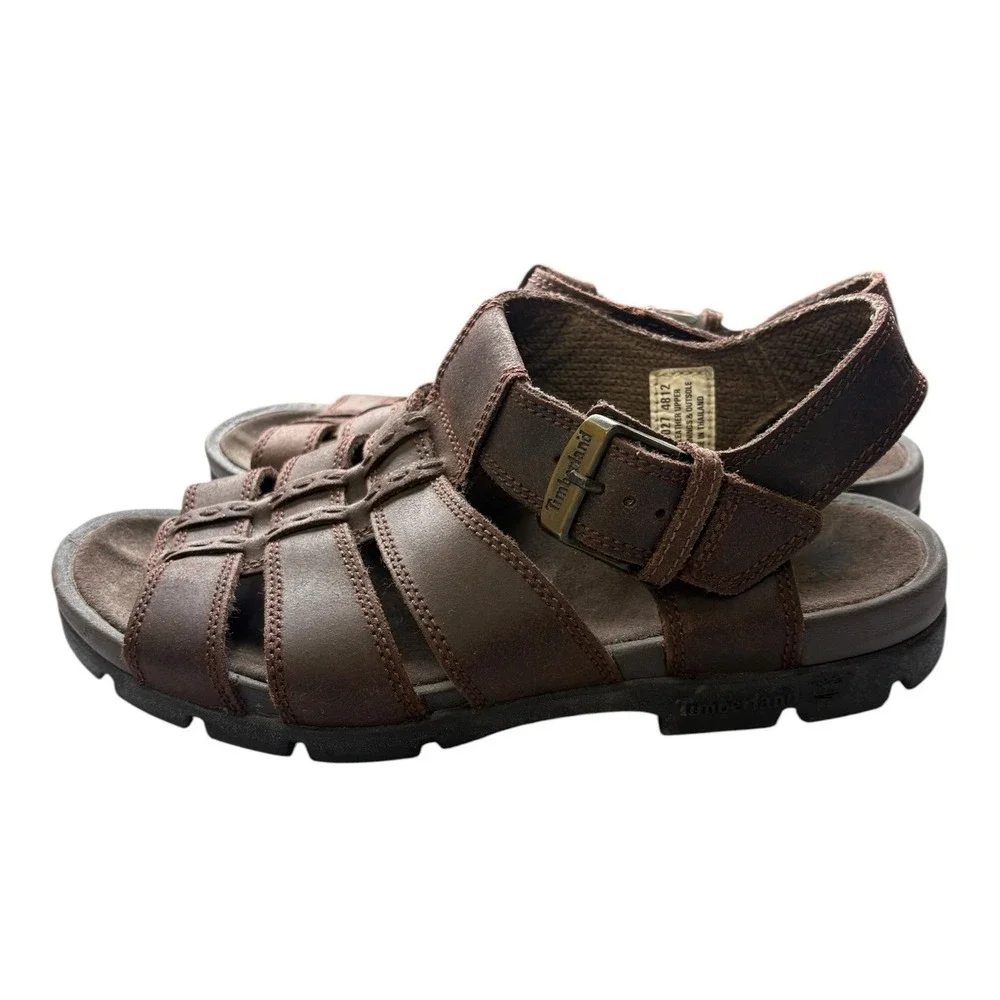 Timberland Brown Leather Fisherman Sport Sandal‎ Gladiator Outdoor Comfort 9